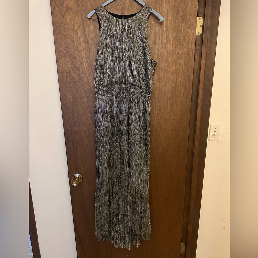 High low gold shimmer  dress